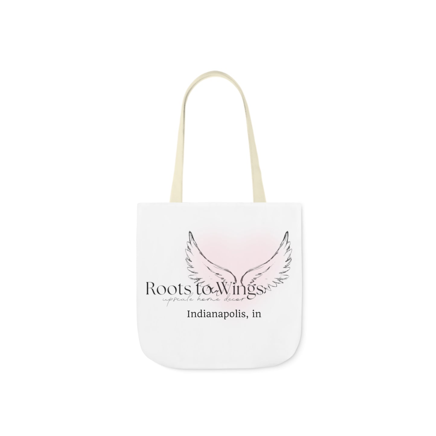 Roots to Wings Signature Logo Canvas Tote Bag, Black Strap