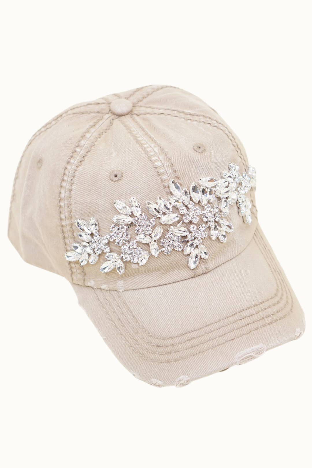 Sunflower Bejeweled Glitz Dad Cap, Adjustable