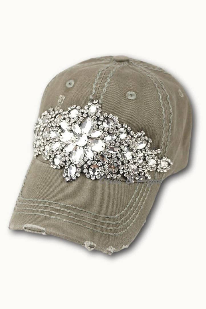 Abstract Bejeweled Bling Glitz Cap, Adjustable