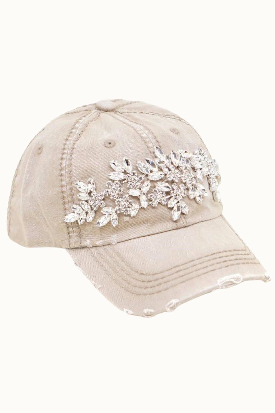 Sunflower Bejeweled Glitz Dad Cap, Adjustable