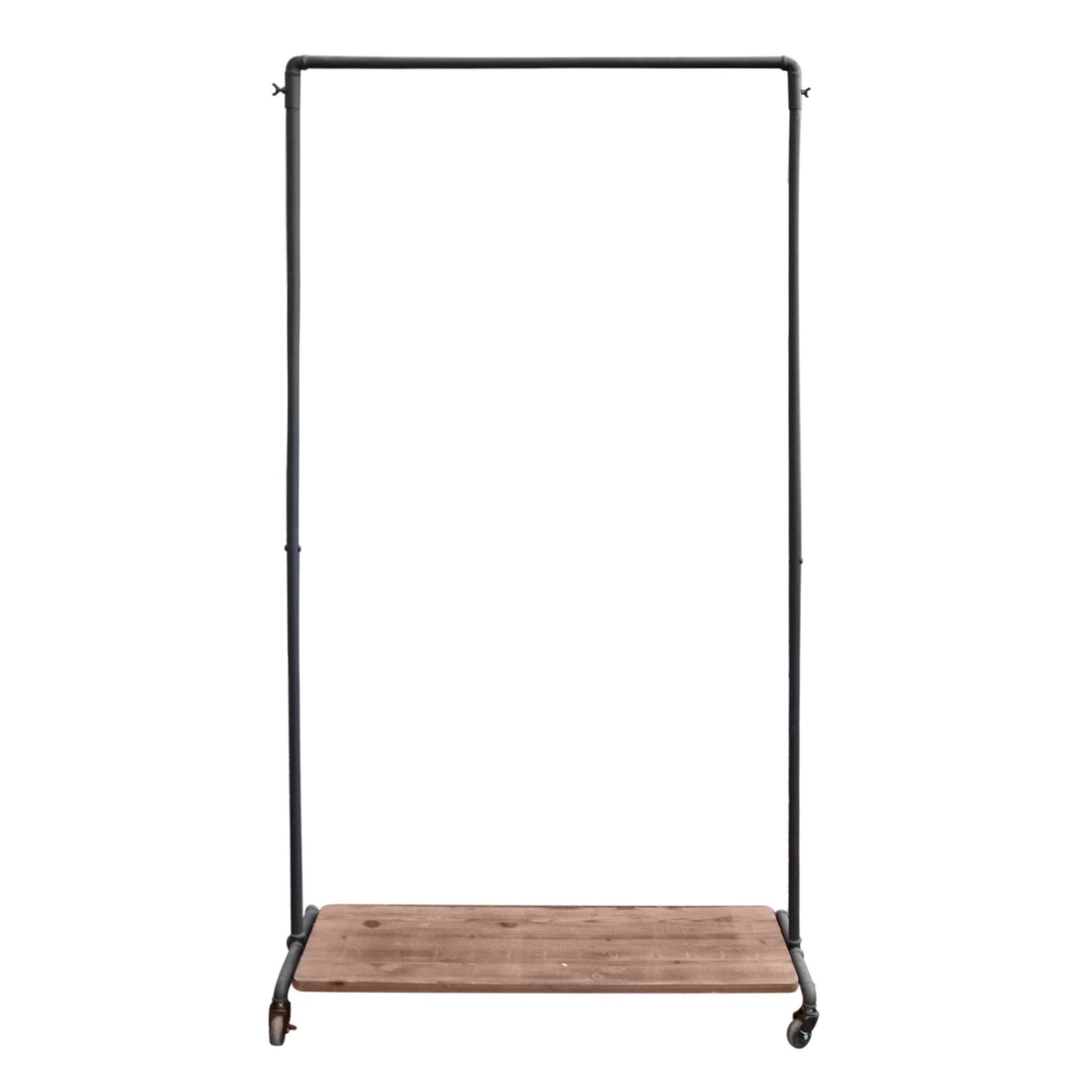 Metal Garment Racks with Wood Shelf and Lockable Wheels