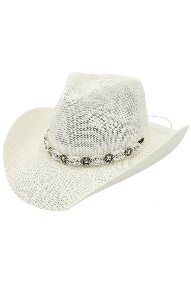 C.C Rhinestone Jewel Charm Trim Cowboy Hat