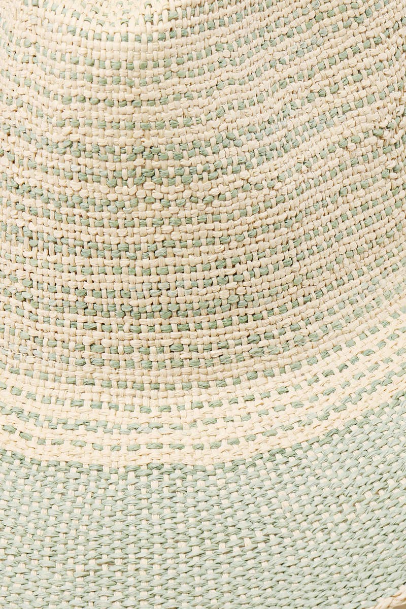 Straw Knit Stripe Sun Hat