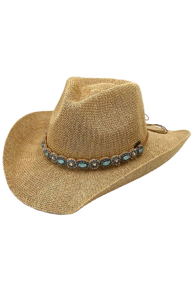 C.C Rhinestone Jewel Charm Trim Cowboy Hat