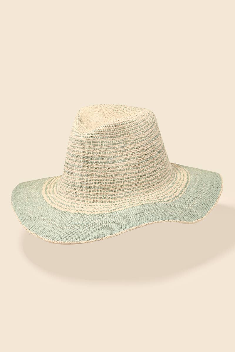 Straw Knit Stripe Sun Hat