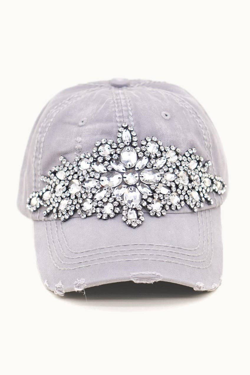 Abstract Bejeweled Bling Glitz Cap, Adjustable