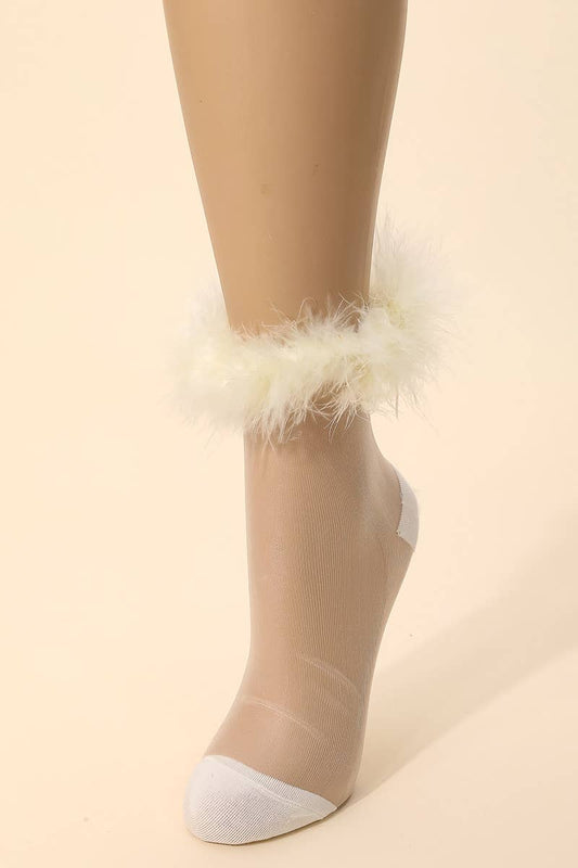 Sheer Pom Fashion Socks