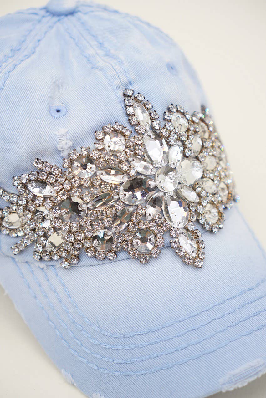 Abstract Bejeweled Bling Glitz Cap, Adjustable