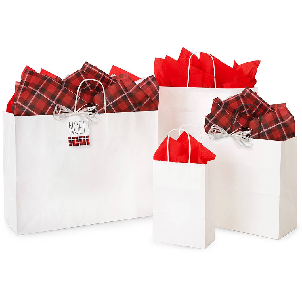 White Kraft Paper Shopping Bags