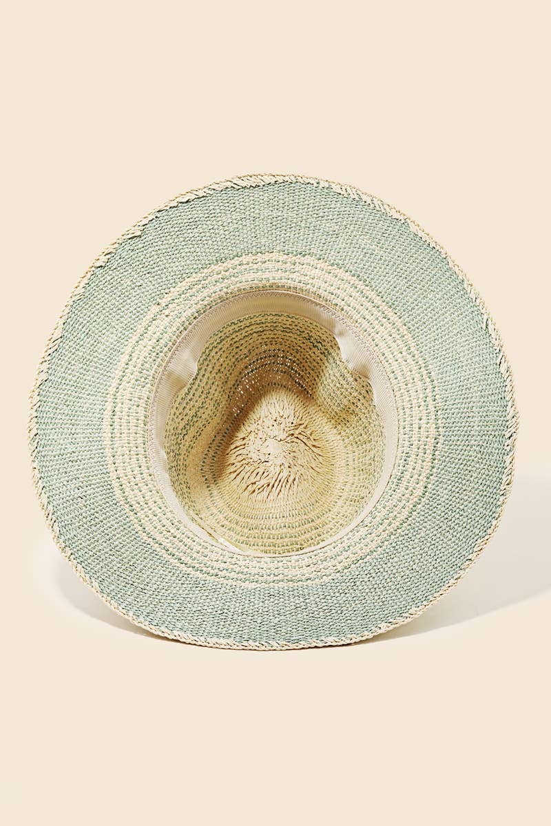 Straw Knit Stripe Sun Hat