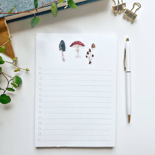 Mushroom checklist notepad