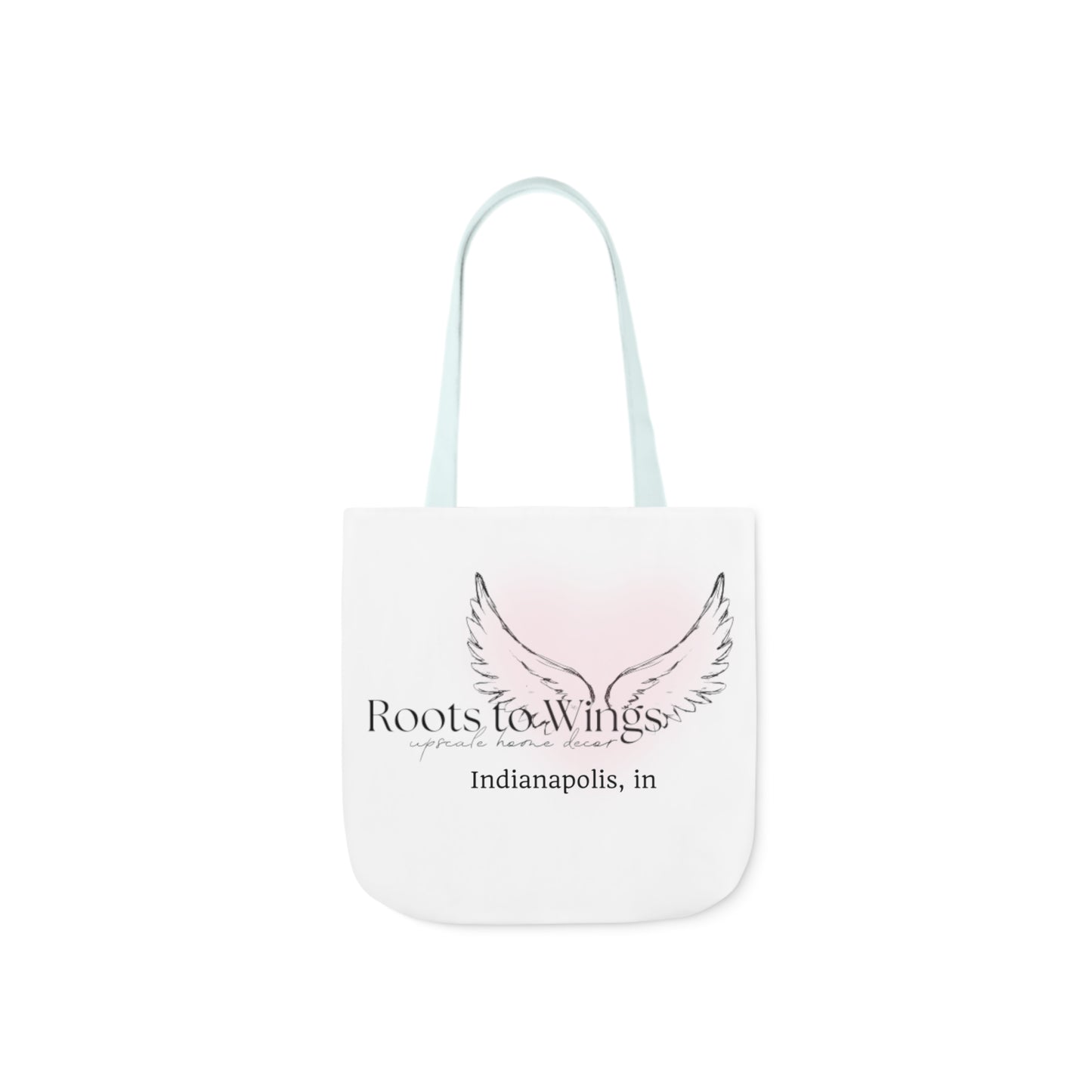 Roots to Wings Signature Logo Canvas Tote Bag, Black Strap