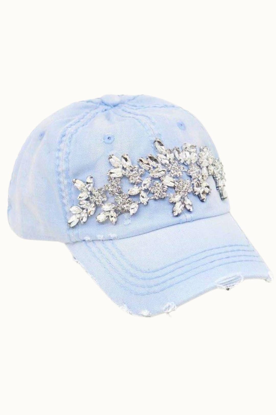 Sunflower Bejeweled Glitz Dad Cap, Adjustable