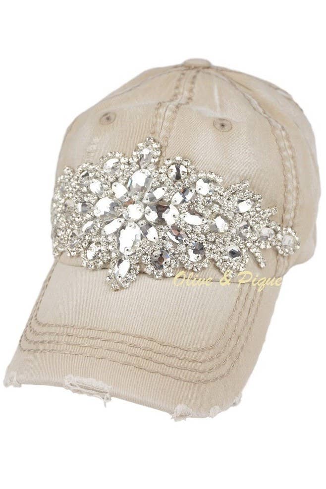 Abstract Bejeweled Bling Glitz Cap, Adjustable