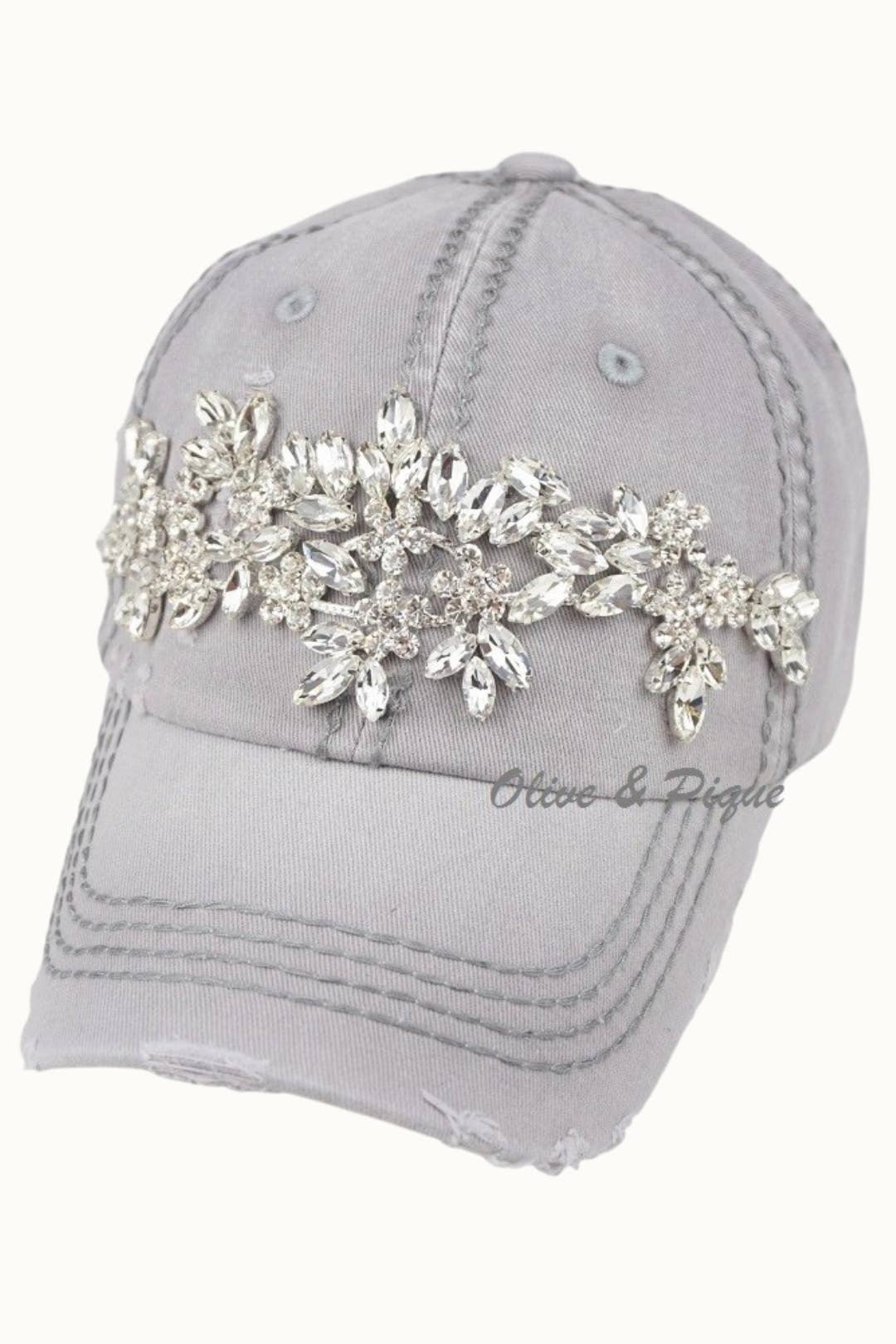 Sunflower Bejeweled Glitz Dad Cap, Adjustable