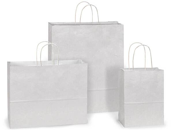 White Kraft Paper Shopping Bags