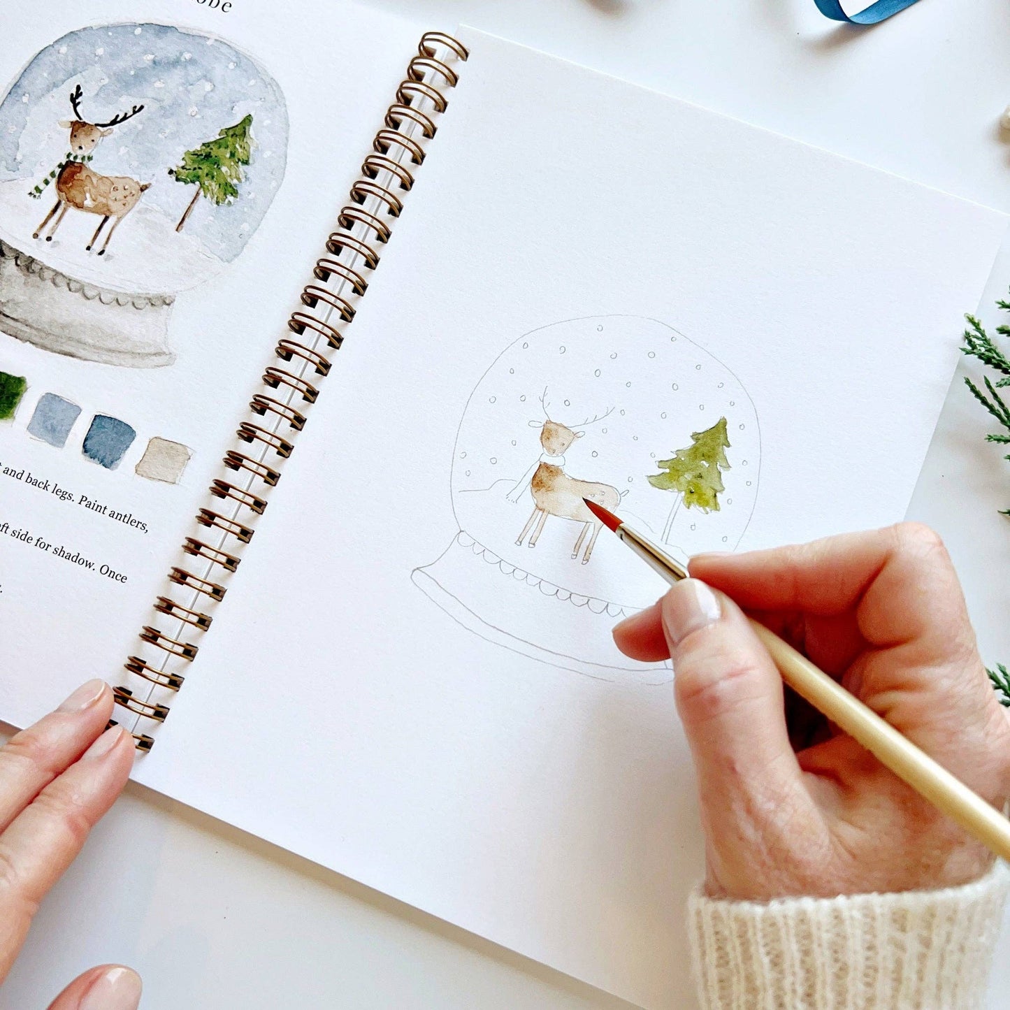 Winter watercolor workbook