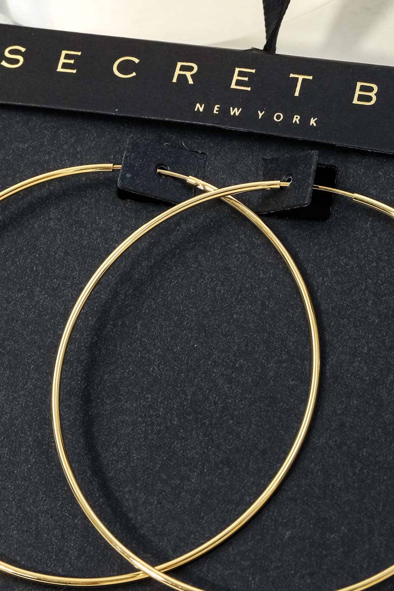 Secret Box Secret Box Skinny 60Mm Hoop Earrings