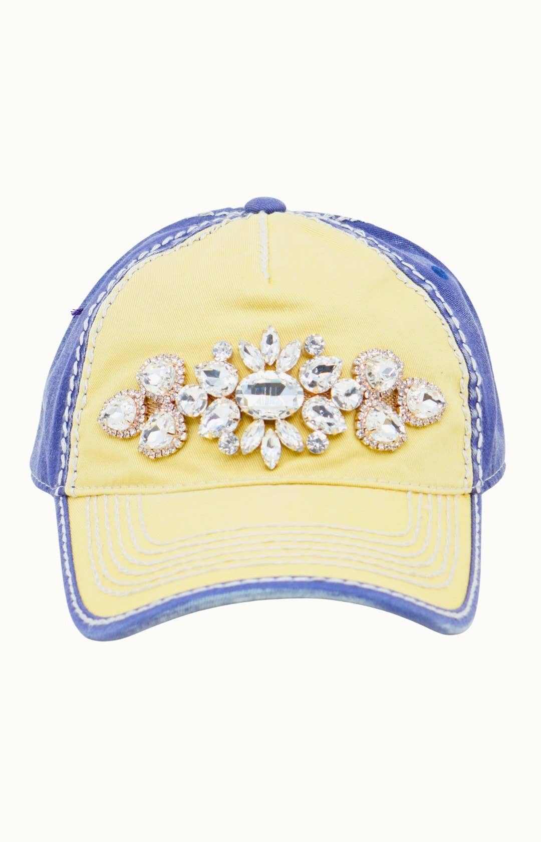 Bejeweled Bling Glitz Two-Toned Cap, Adjustable