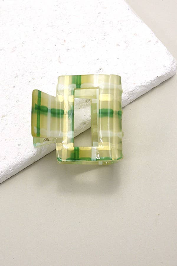 MODERN CELLULOSE SQUARE HAIR CLAW CLIPS | 40H490