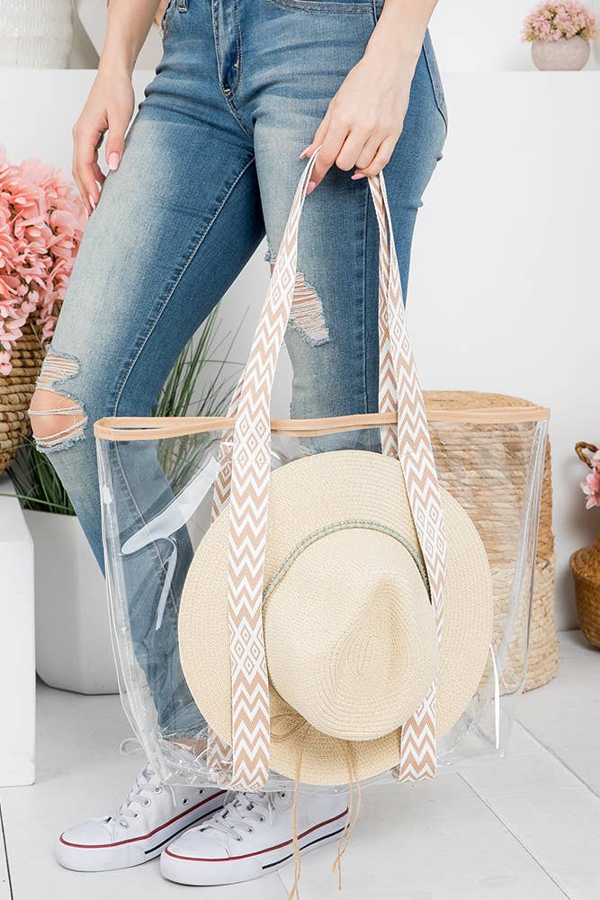 Hat Carrying Clear Tote Bag